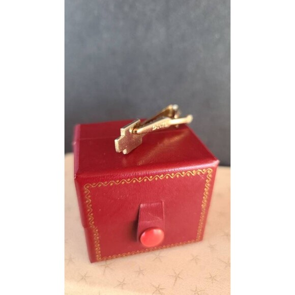 Dante Gold Tone Tie Bar with Black Glass Accent Vintage - Picture 4 of 10